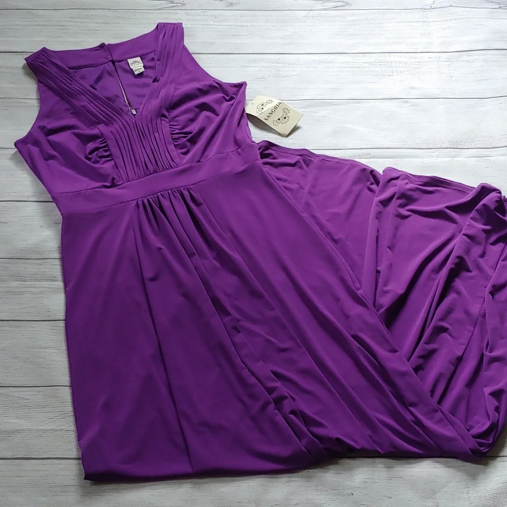 NWT Signature by Sangria Purple Maxi Dress - Picture 2 of 12